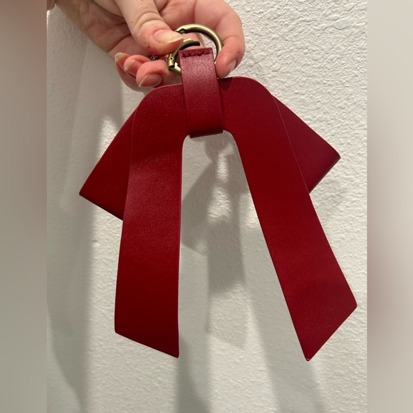 Walasa Leather Bag Charm Red Bow NWOT - Picture 2 of 2